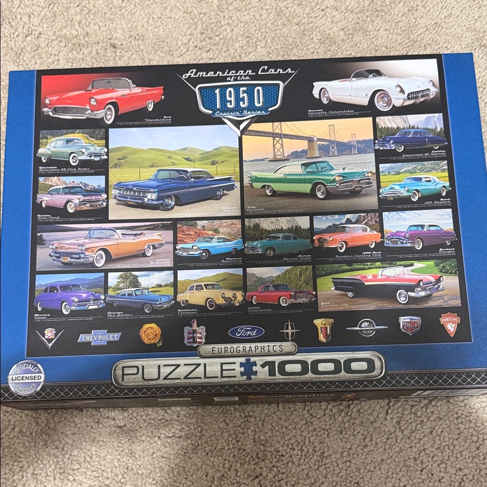 Eurographics 1950s American Cars Puzzle - 1000 Pieces - Blue